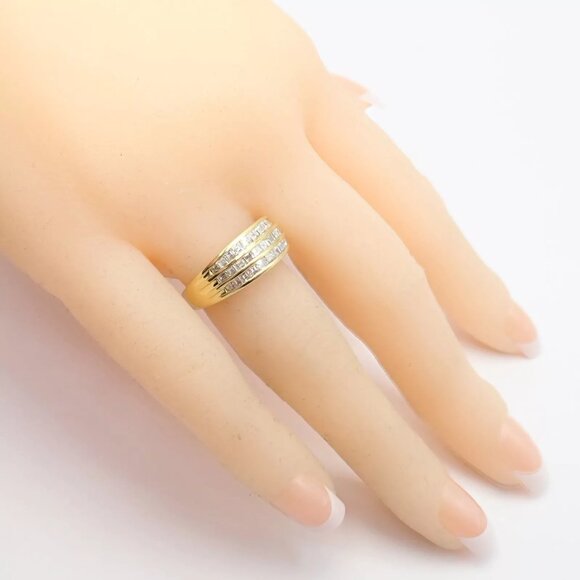 Authentic! Julius Cohen 18k Yellow Gold Diamond 1.30ct Band Ring - Picture 8 of 12